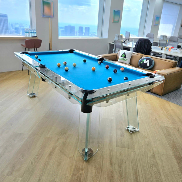 Berlin Glass Pool Table for sale at Centrum Leisure Singapore