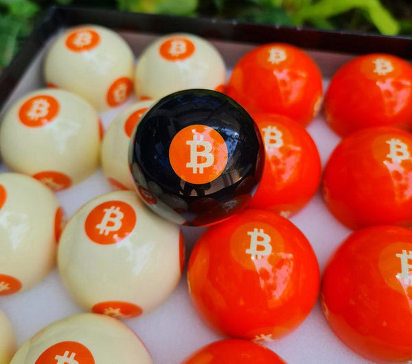 Bitcoin Pool Ball Set for sale at Centrum Leisure Singapore