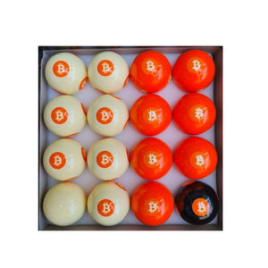 Bitcoin Pool Ball Set for sale at Centrum Leisure Singapore