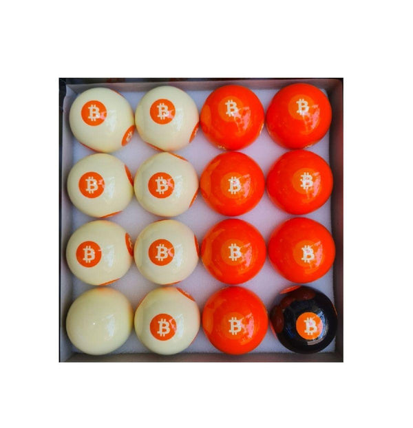 Bitcoin Pool Ball Set for sale at Centrum Leisure Singapore