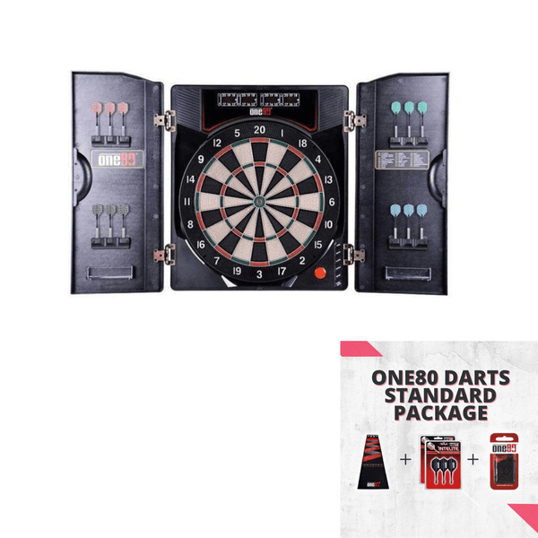 One80 Deluxe II High Electronic Dartboard (with Cabinet) for sale at Centrum Leisure Singapore