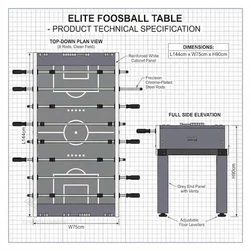 Elite Tournament Foosball Table (Pro Tour ITSF) for sale at Centrum Leisure Singapore