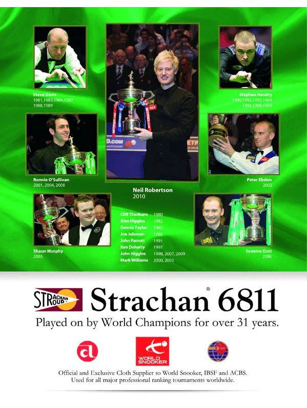 Strachan "6811 Club" Snooker Cloth (12ft x 6ft) for sale at Centrum Leisure Singapore