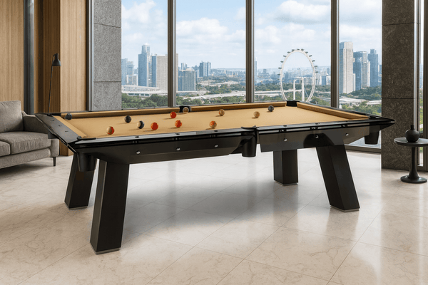 Berlin Glass Pool Table for sale at Centrum Leisure Singapore