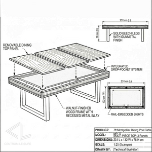 Montpellier Dining Pool Table for sale at Centrum Leisure Singapore