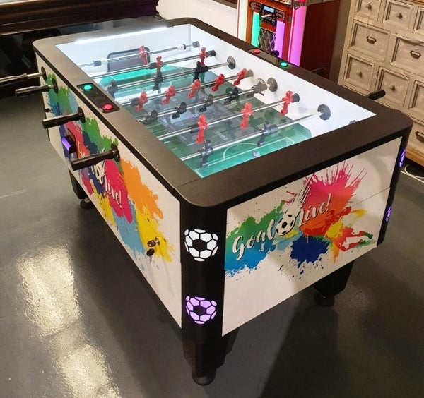 Goal Live Arcade Foosball Table (Open / Glass-Top) for sale at Centrum Leisure Singapore