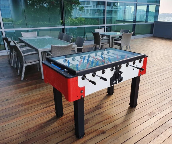 X-1 Hybrid Outdoor Foosball Table (Open / Glass-Top) for sale at Centrum Leisure Singapore