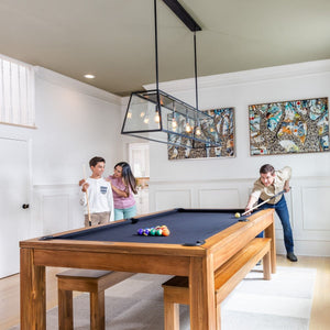 Diner II (Acacia Finish) Dining Pool Table - Convertible Billiard Table with Table Top for Sale at Centrum Leisure Singapore