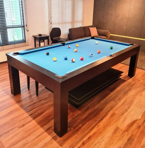 Diner II (Wenge Finish) Dining Pool Table (Display Piece), a convertible billiard table for sale at Centrum Leisure Singapore