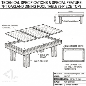 Oakland Dining Pool Table for sale at Centrum Leisure Singapore