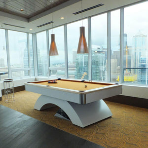 Olhausen Waterfall Pool Table - Luxury Contemporary Billiard table for Game Room for sale at Centrum Leisure Singapore