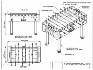 X - 1 Hybrid Outdoor Foosball Table for sale at Centrum Leisure Singapore
