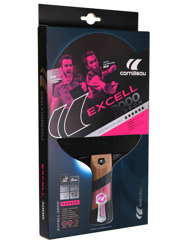 Cornilleau Excell 3000 Carbon Table Tennis Bat - CentrumLeisure | Singapore's Leading Gamesroom Superstore