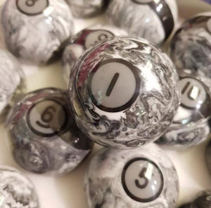 Marble Design Standard Size American Pool Balls for sale at Centrum Leisure Singapore
