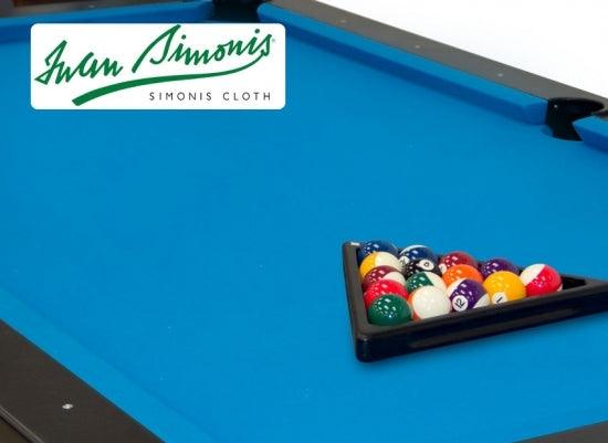 Simonis 860 Tournament Blue 9ft Pool Table Cloth - CentrumLeisure | Singapore's Leading Gamesroom Superstore