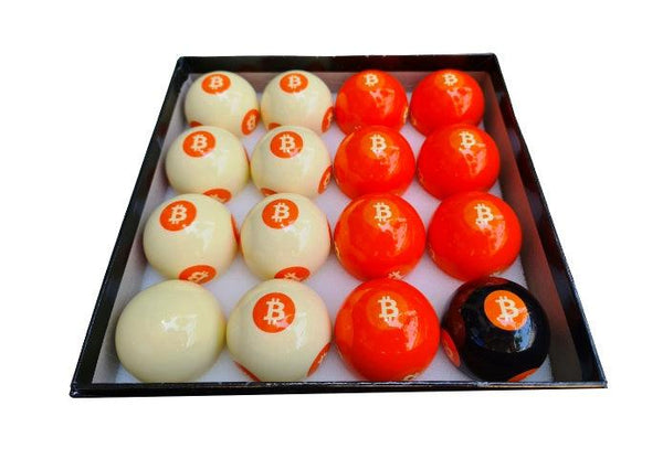 Bitcoin Pool Ball Set for sale at Centrum Leisure Singapore