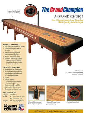 Grand Champion Shuffleboard for sale at Centrum Leisure Singapore